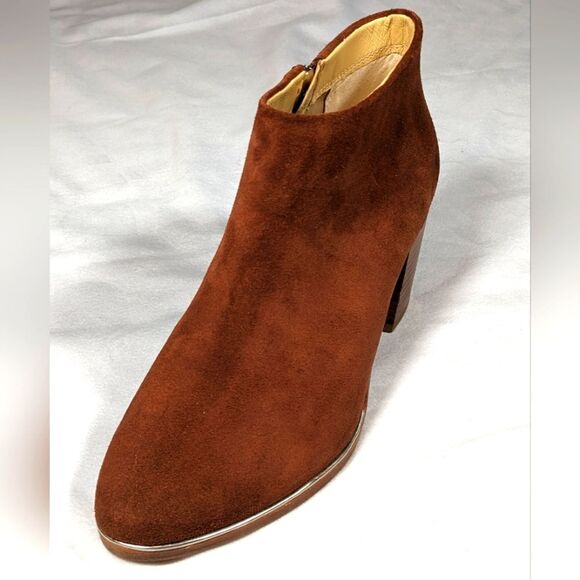 Ted Baker London Shoes - New Ted Baker London Hiara Tan Suede Leather Bootie 3" Heel Size 37.5/Size 7